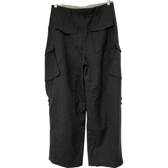 Zara Womens Cargo Wool Pants L Large anthracite Gray ZW collection 2266/425 NWOT - Picture 3 of 9